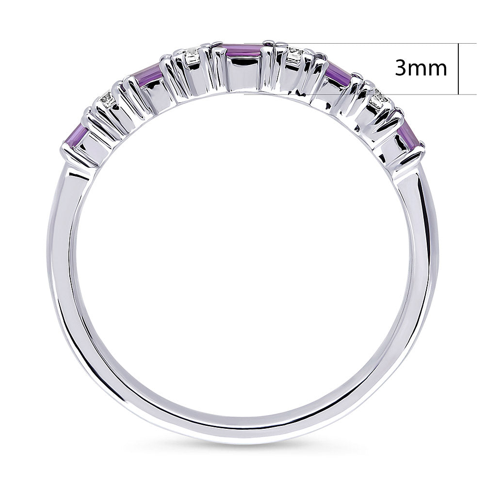 Art Deco CZ Eternity Ring in Sterling Silver