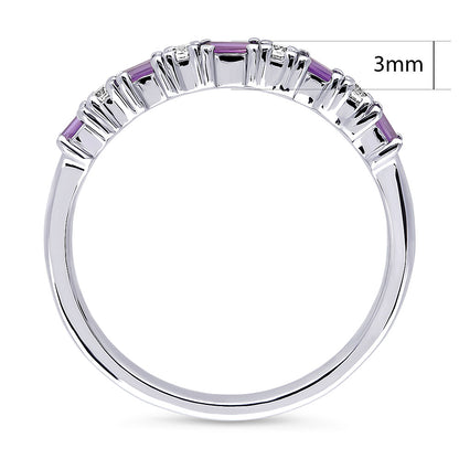 Art Deco CZ Eternity Ring in Sterling Silver