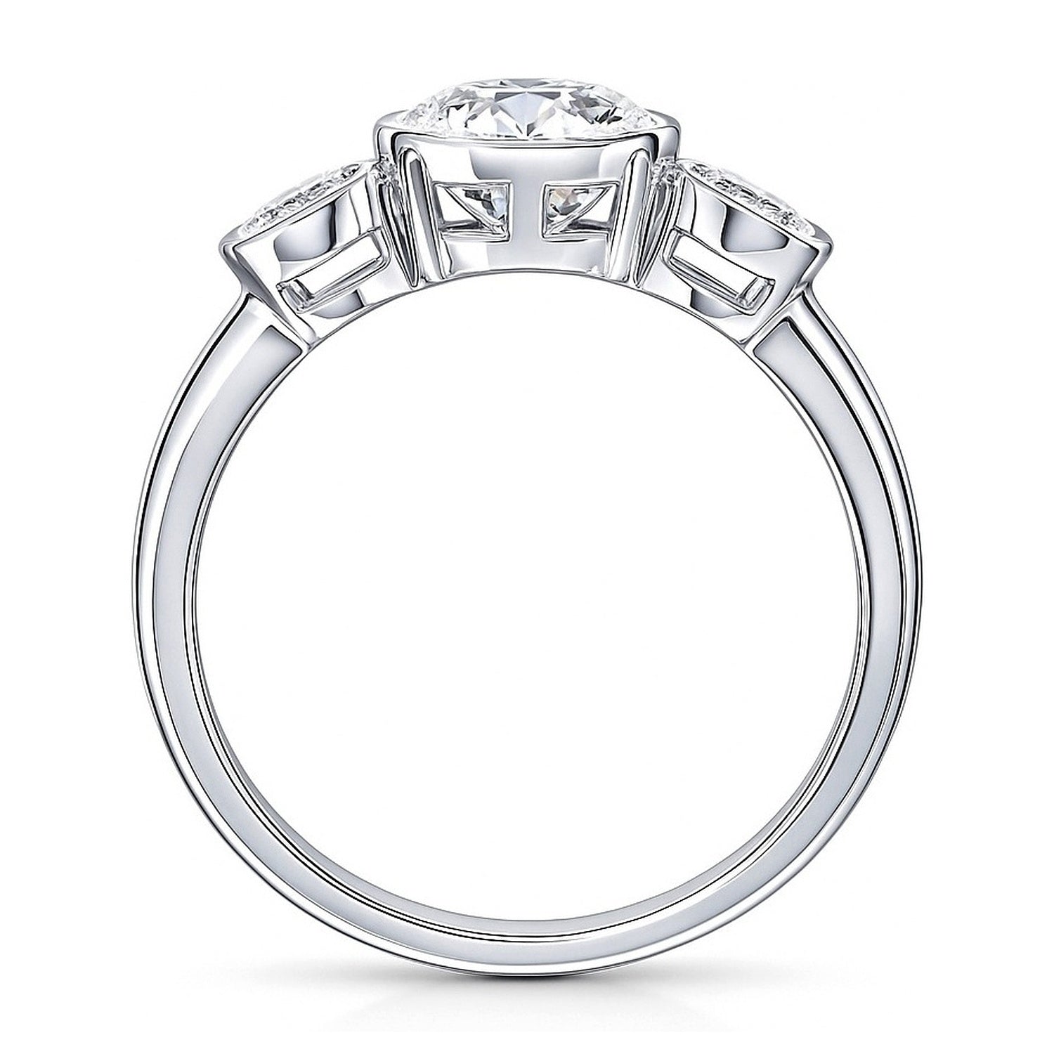 3-Stone 1.25ct Cushion CZ Ring in Sterling Silver, 8 of 8
