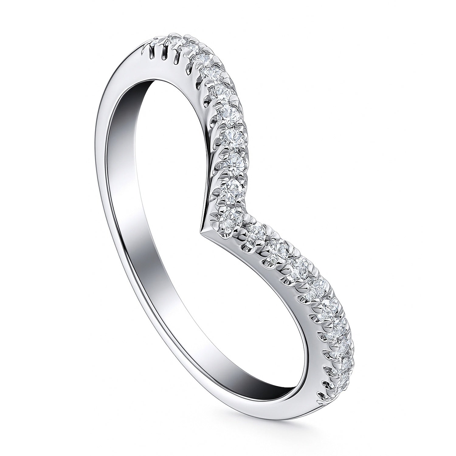 Wishbone CZ Eternity Ring in Sterling Silver, 4 of 8