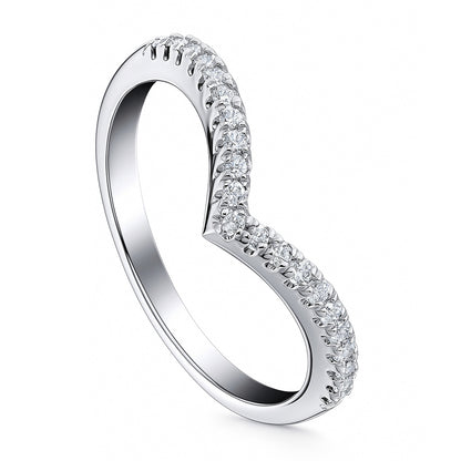 Wishbone CZ Eternity Ring in Sterling Silver