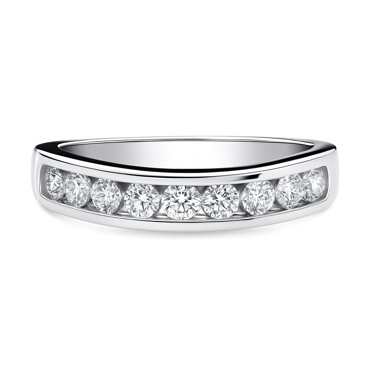 Channel CZ Eternity Ring in Sterling Silver, 1 of 8