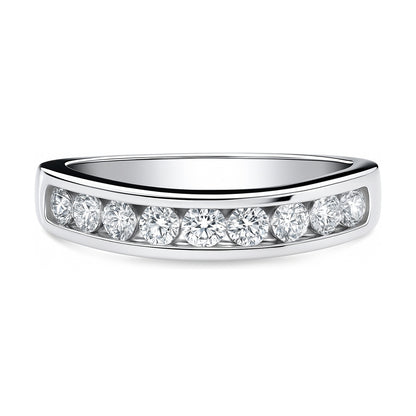 Channel CZ Eternity Ring in Sterling Silver