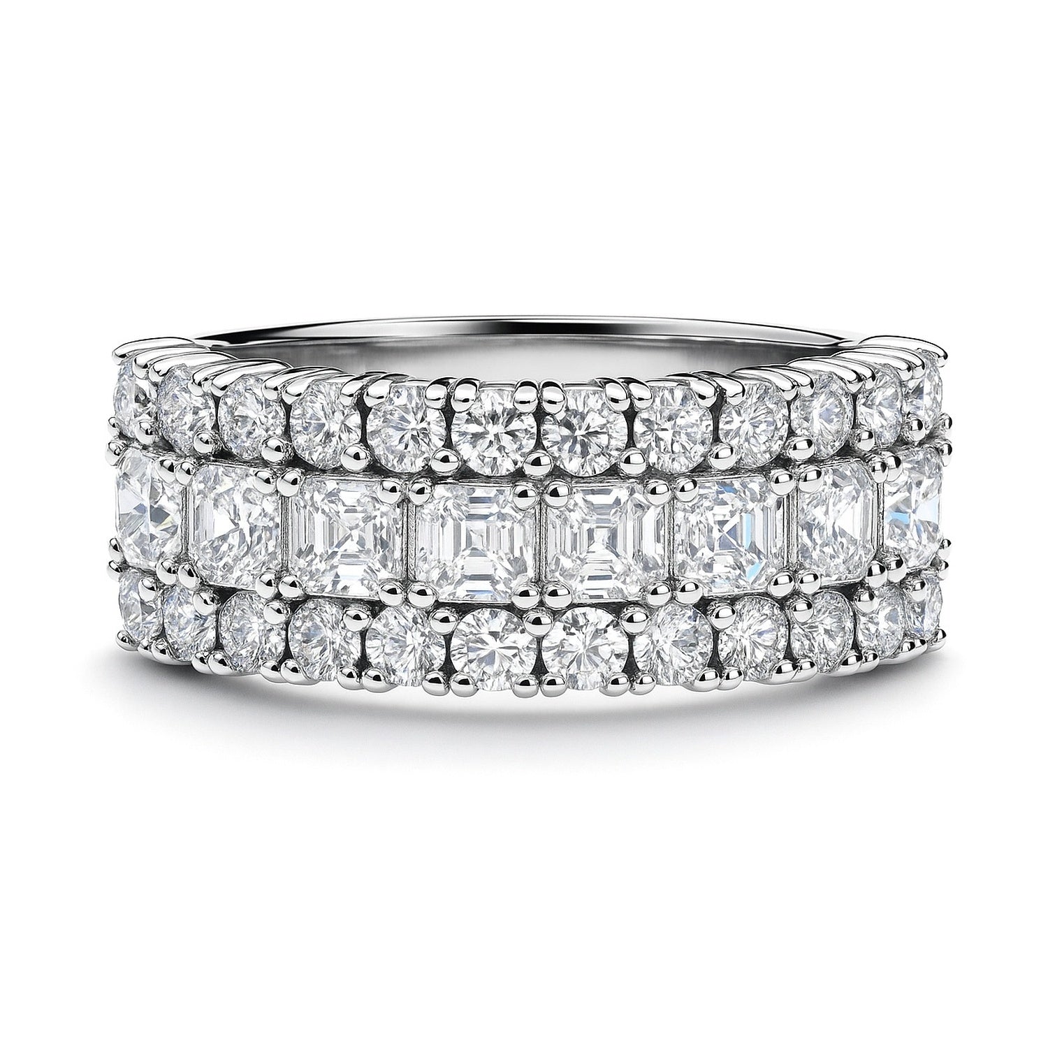 Art Deco CZ Eternity Ring in Sterling Silver, 1 of 9