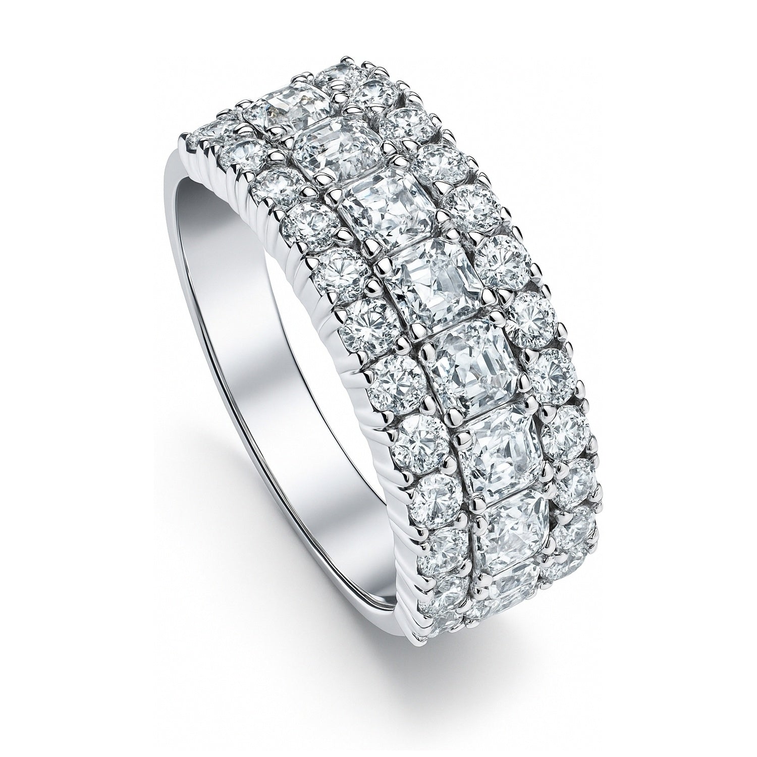 Art Deco CZ Eternity Ring in Sterling Silver, 4 of 9