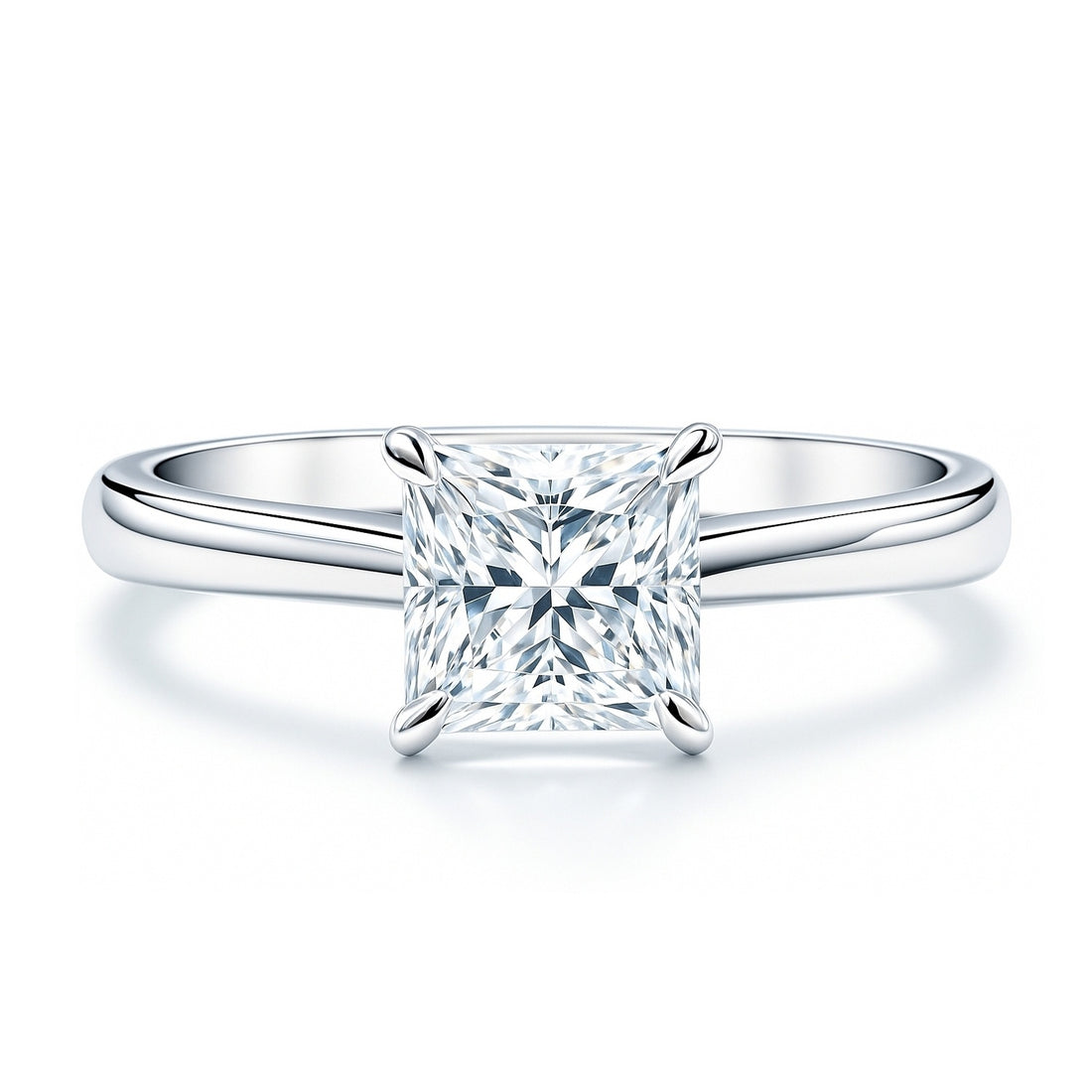 Solitaire 1.2ct Princess CZ Ring in Sterling Silver