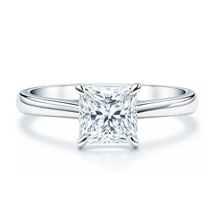 Solitaire 1.2ct Princess CZ Ring in Sterling Silver
