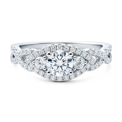 3-Stone Woven 0.45ct CZ Ring in Sterling Silver