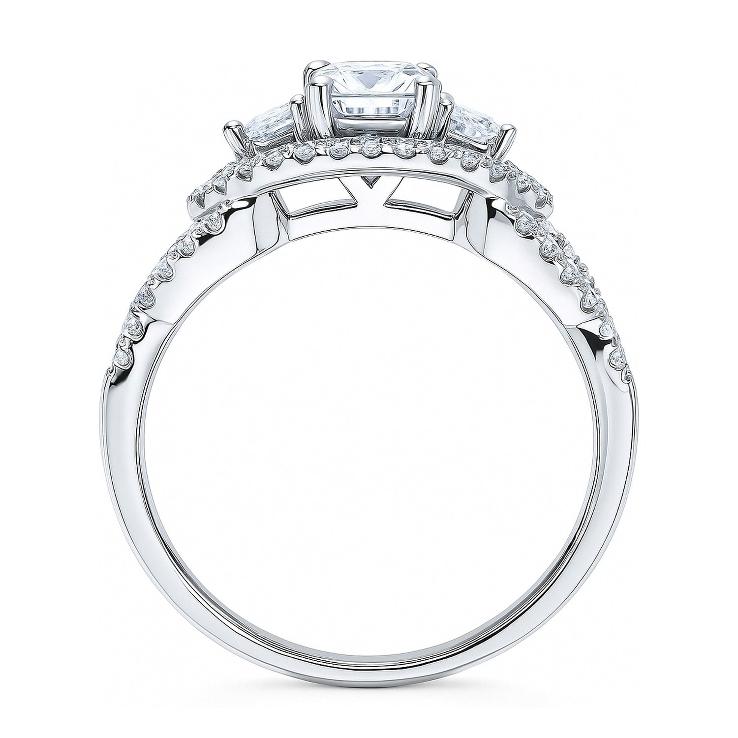 3-Stone Woven 0.45ct CZ Ring in Sterling Silver, 7 of 7