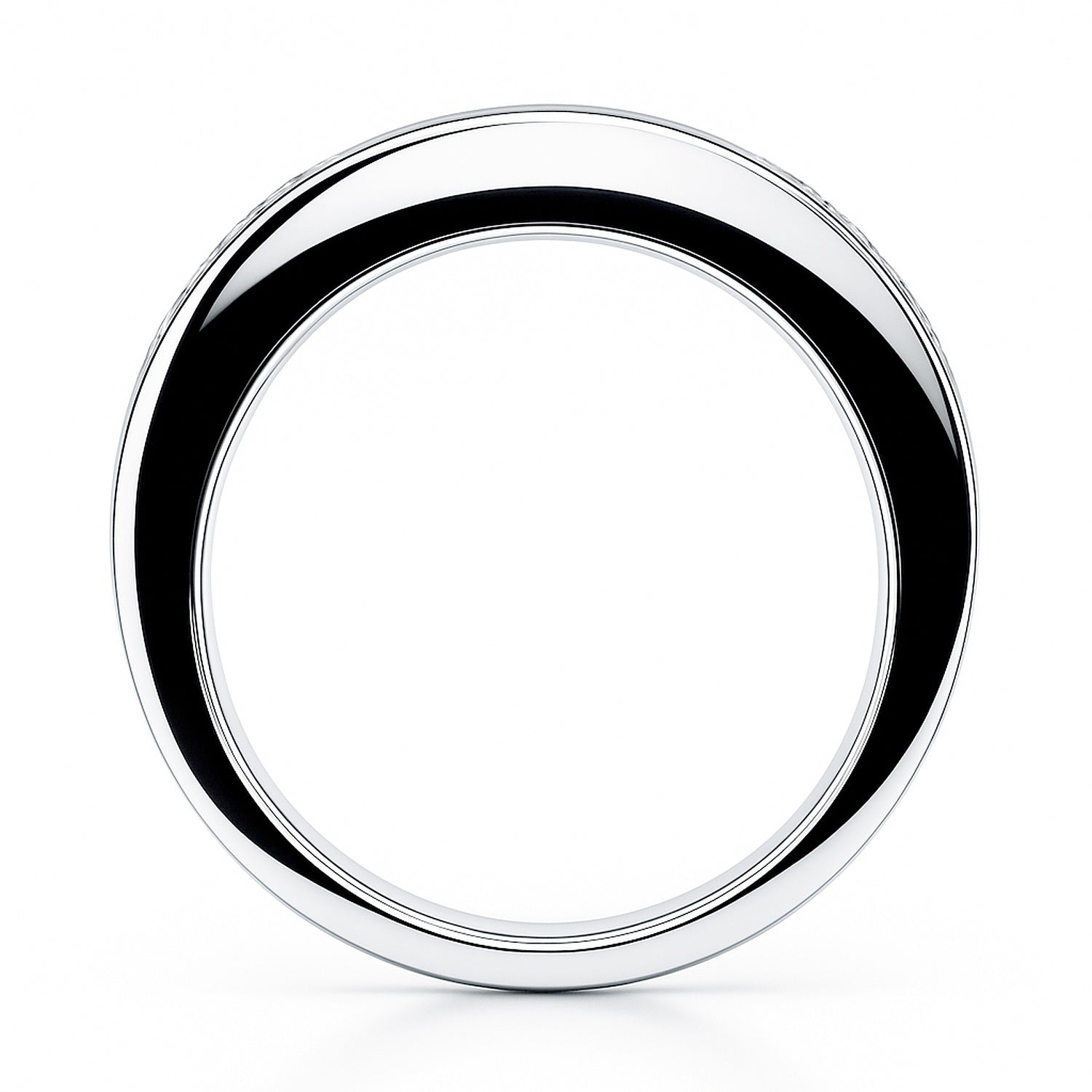 5-Stone Channel Emerald Cut CZ Eternity Ring in Sterling Silver