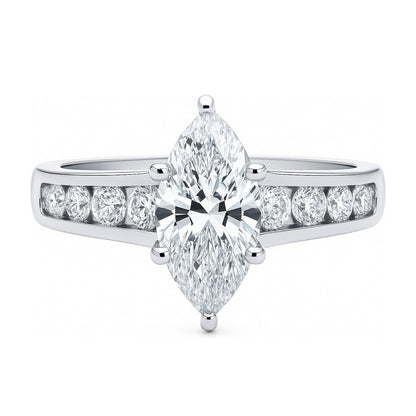 Solitaire 1.6ct Marquise CZ Ring in Sterling Silver
