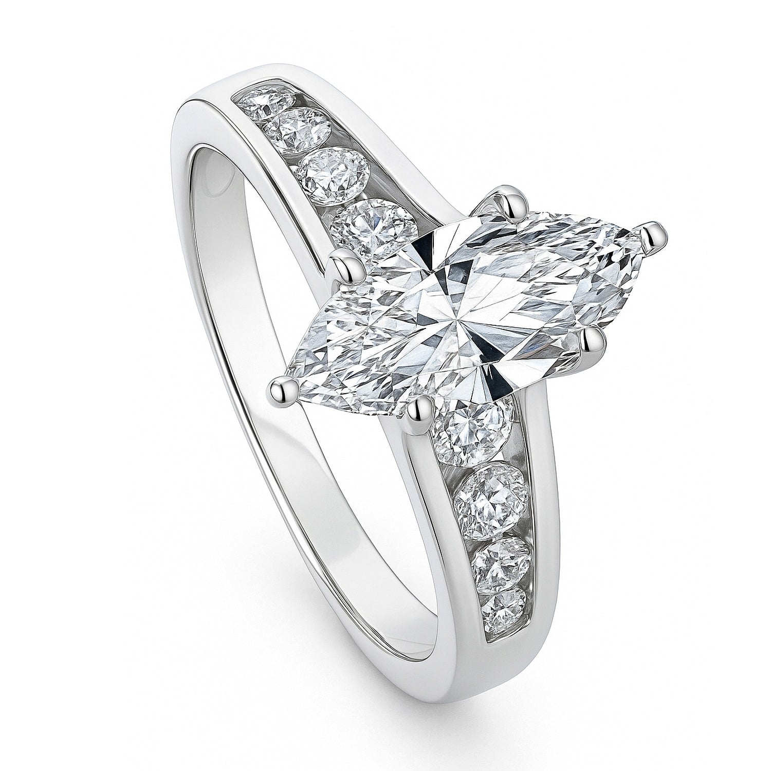 Solitaire 1.6ct Marquise CZ Ring in Sterling Silver