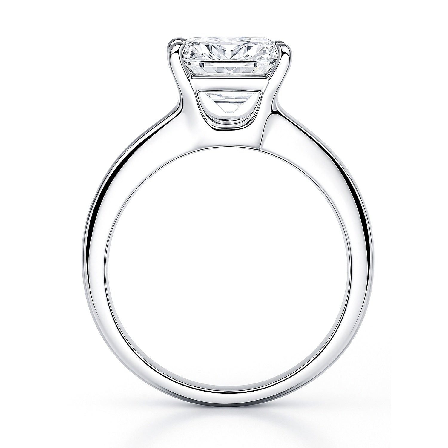 Solitaire 3.8ct Emerald Cut CZ Ring in Sterling Silver, 8 of 8