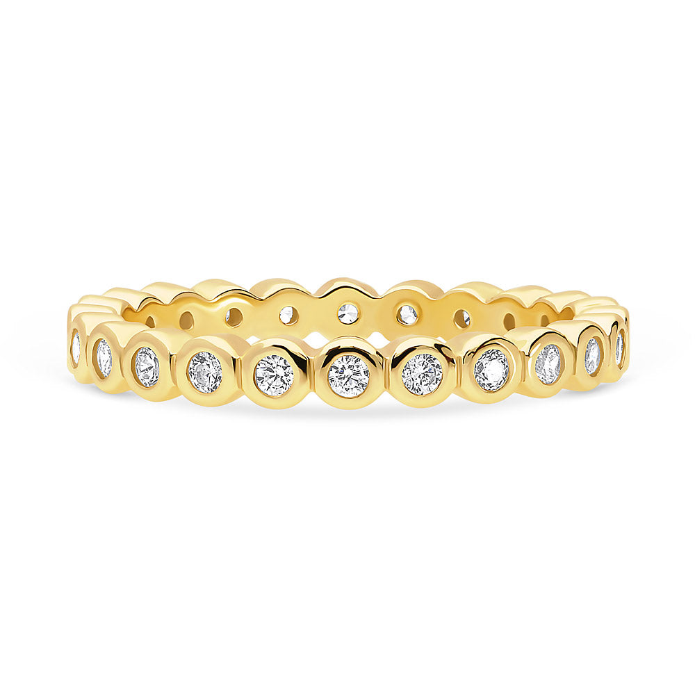 Bubble Bezel CZ Eternity Ring in Gold Flashed Sterling Silver, 1 of 6