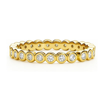 Bubble Bezel CZ Eternity Ring in Gold Flashed Sterling Silver