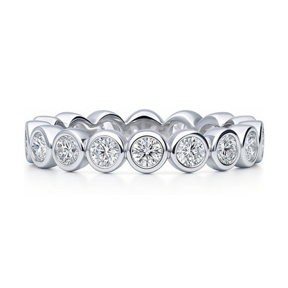 Bubble Bezel CZ Eternity Ring in Sterling Silver
