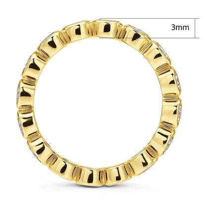 Bubble Bezel CZ Eternity Ring in Gold Flashed Sterling Silver