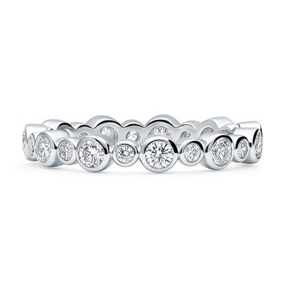 Bubble Bezel CZ Eternity Ring in Sterling Silver