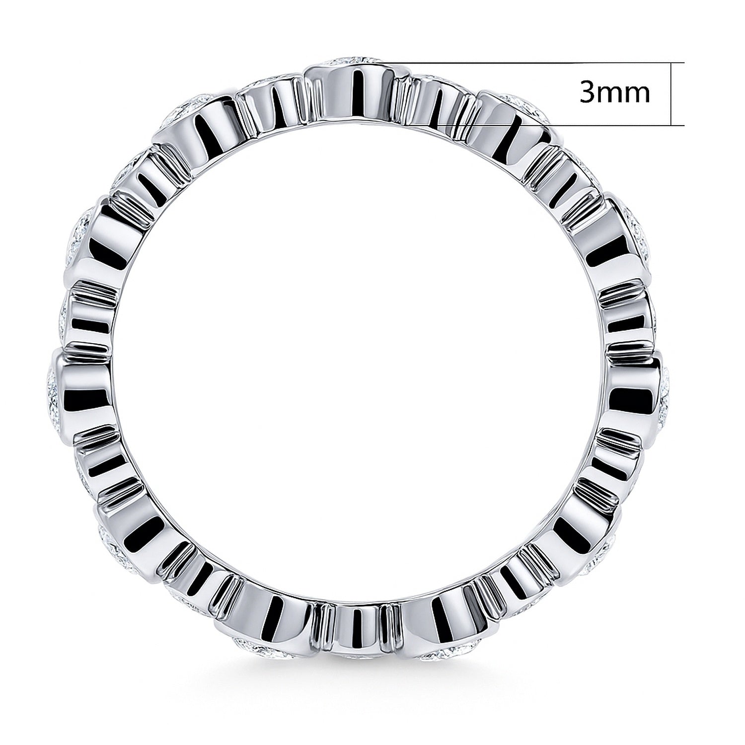 Bubble Bezel CZ Eternity Ring in Sterling Silver, 5 of 12