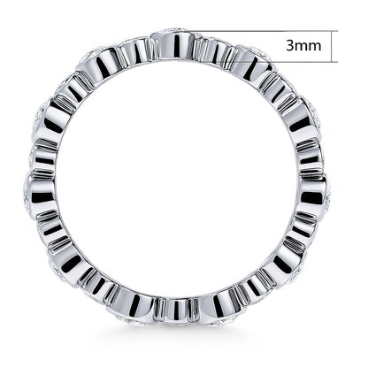 Bubble Bezel CZ Eternity Ring in Sterling Silver