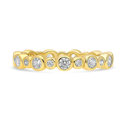 Bubble Bezel CZ Eternity Ring in Gold Flashed Sterling Silver