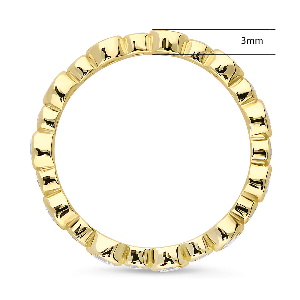 Angle view of Bubble Bezel CZ Eternity Ring in Gold Flashed Sterling Silver, 4 of 4