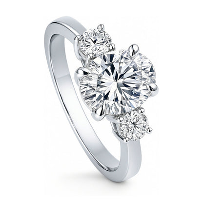 3-Stone 1.8ct Oval CZ Ring in Sterling Silver