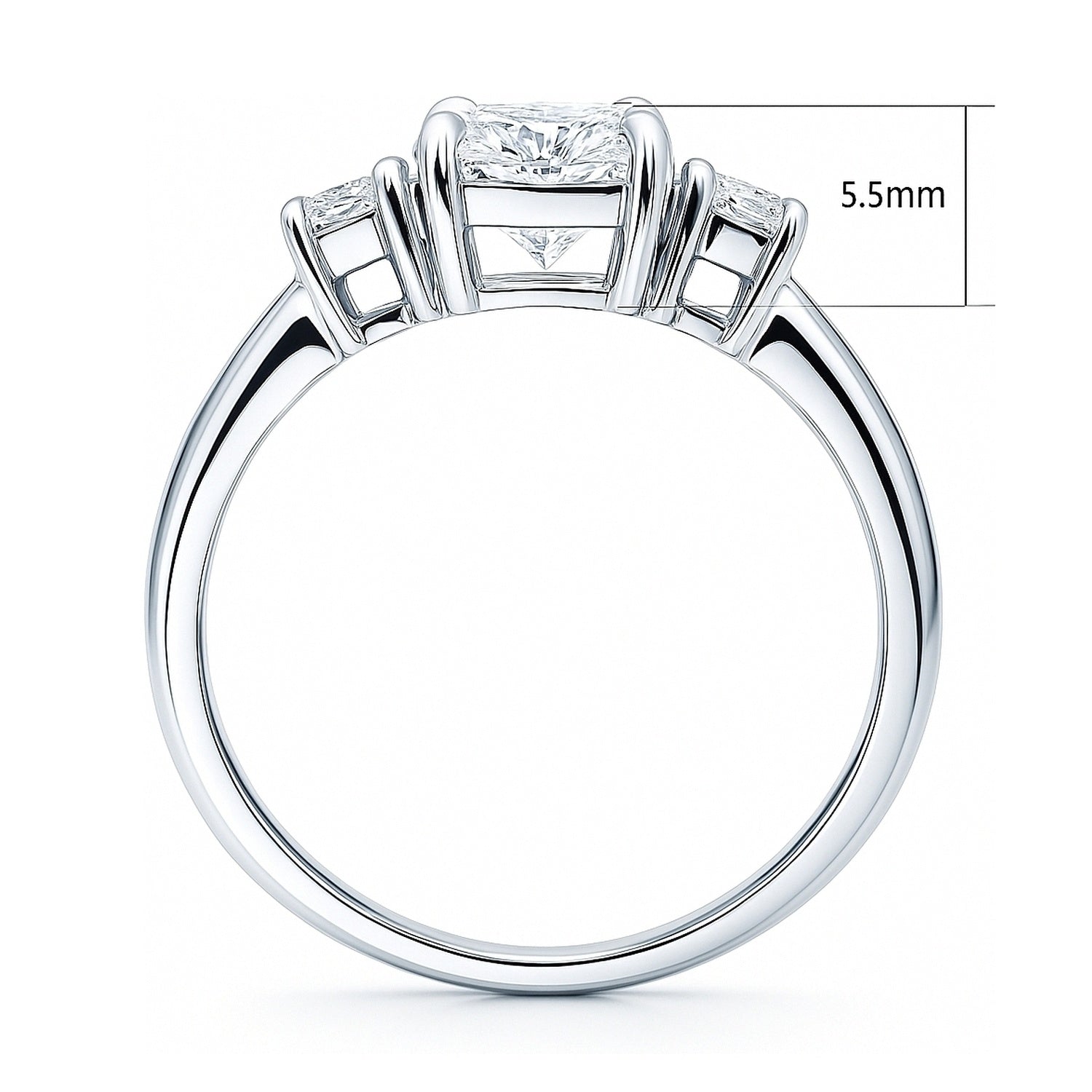 3-Stone 1.8ct Oval CZ Ring in Sterling Silver, 8 of 8