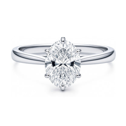 Solitaire 1.8ct Oval CZ Ring in Sterling Silver