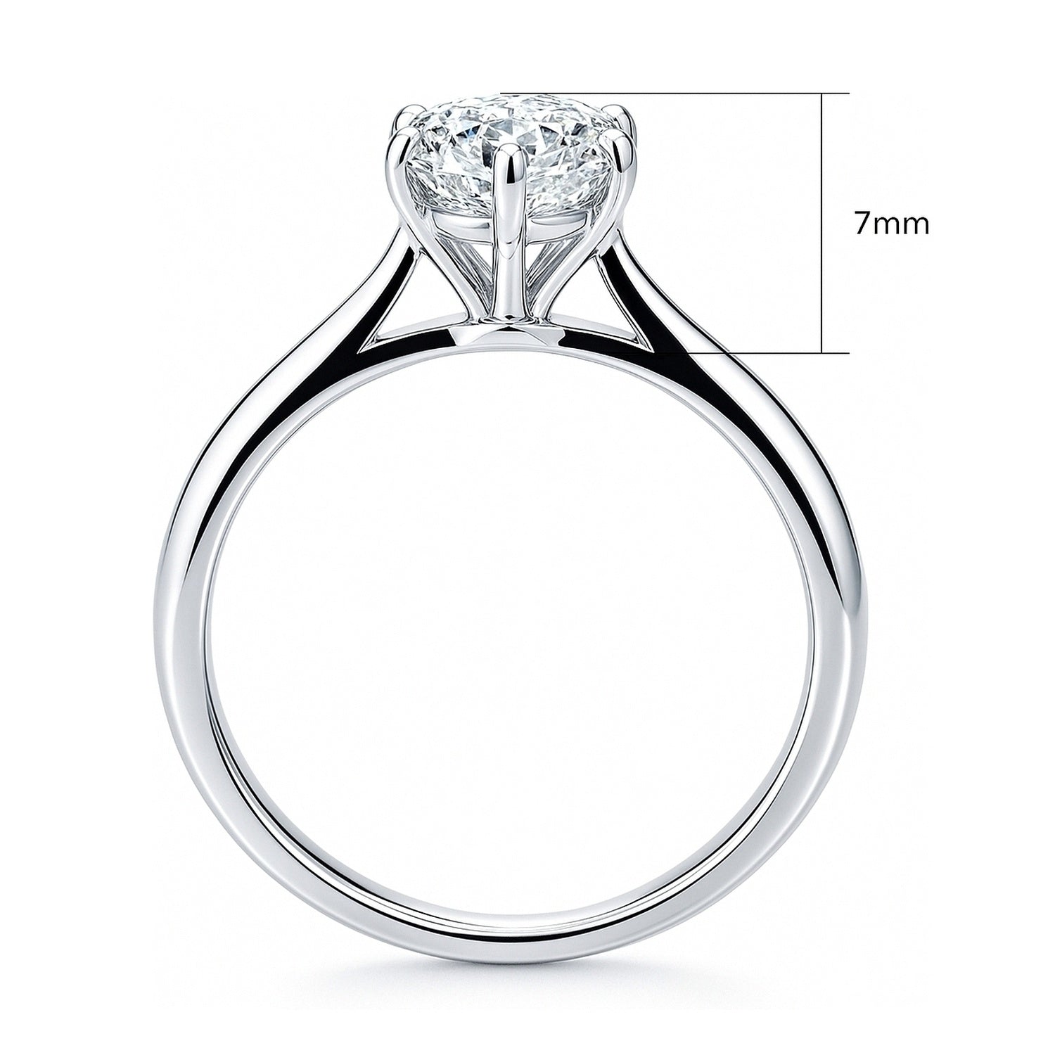 Solitaire 1.8ct Oval CZ Ring in Sterling Silver, 8 of 8
