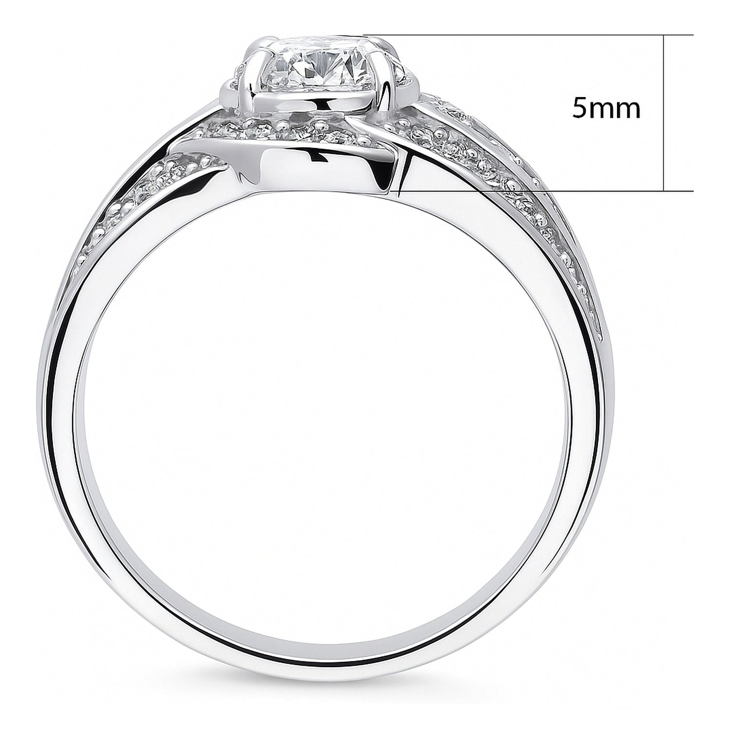 Halo Woven Art Deco Oval CZ Ring in Sterling Silver, 7 of 8