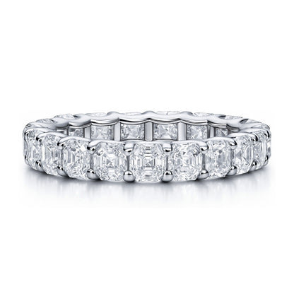Asscher CZ Eternity Ring in Sterling Silver