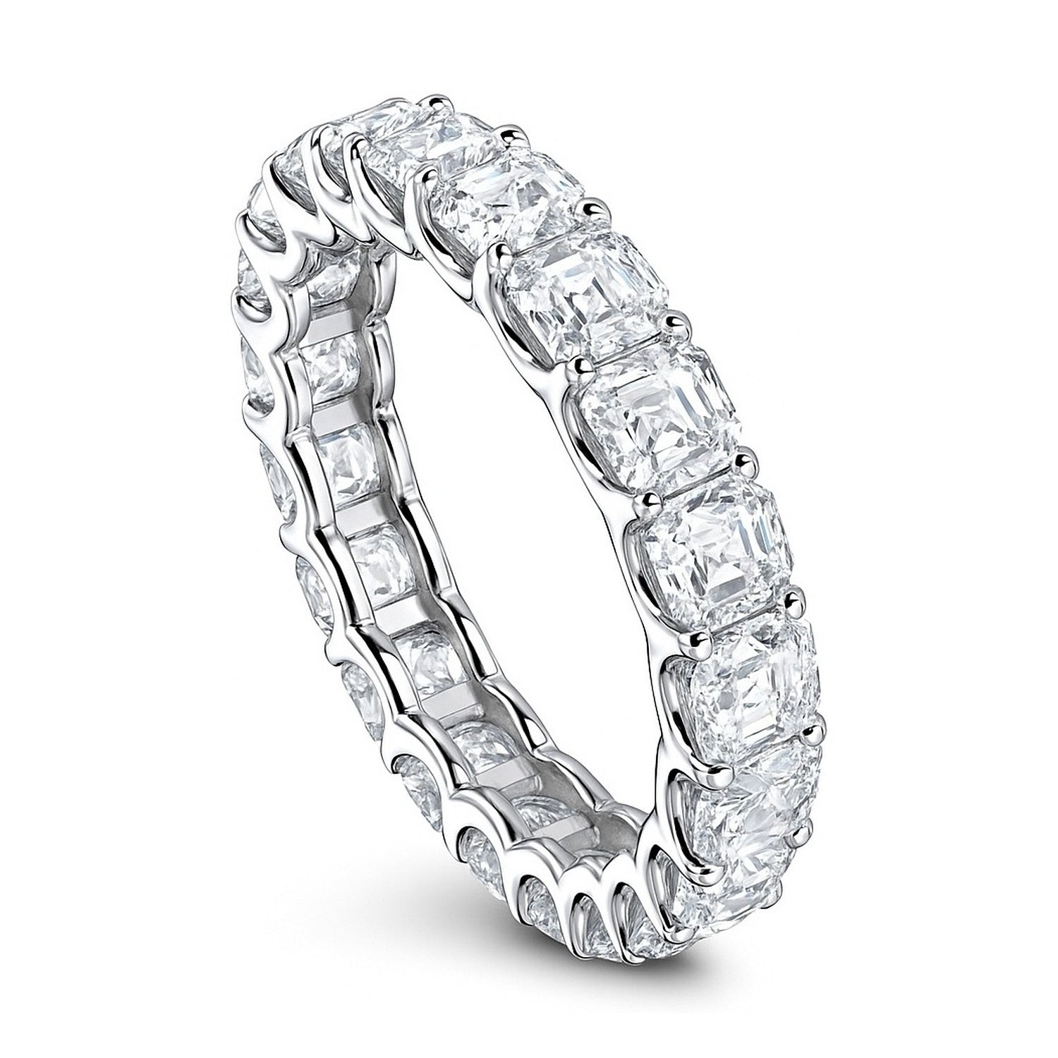 Asscher CZ Eternity Ring in Sterling Silver, 4 of 6