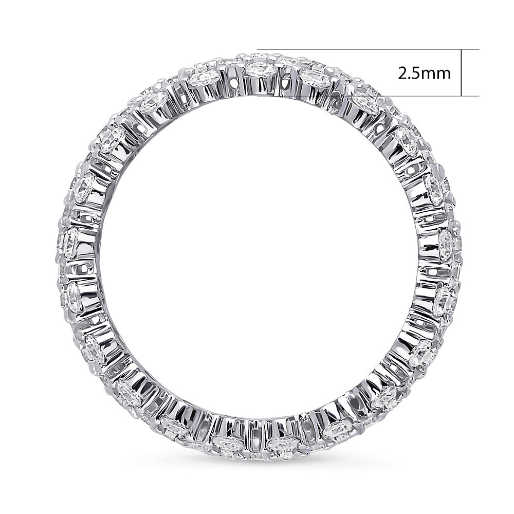 Angle view of Cluster CZ Eternity Ring in Sterling Silver, 5 of 7