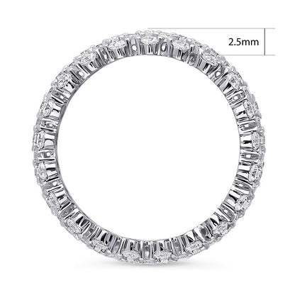 Cluster CZ Eternity Ring in Sterling Silver