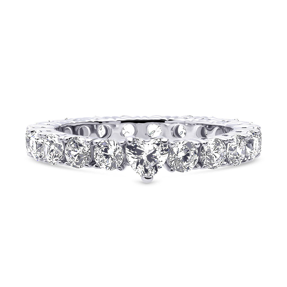 Solitaire 0.25ct Heart CZ Ring in Sterling Silver