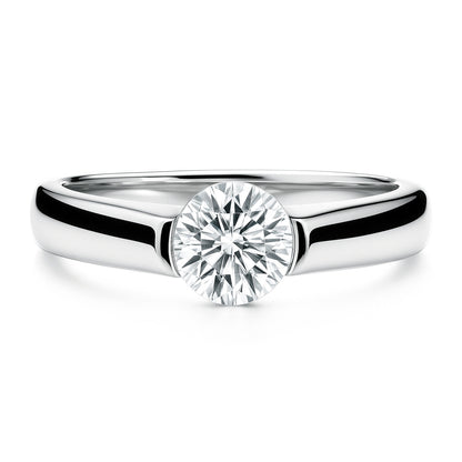 Solitaire 0.8ct Bezel CZ Ring in Sterling Silver