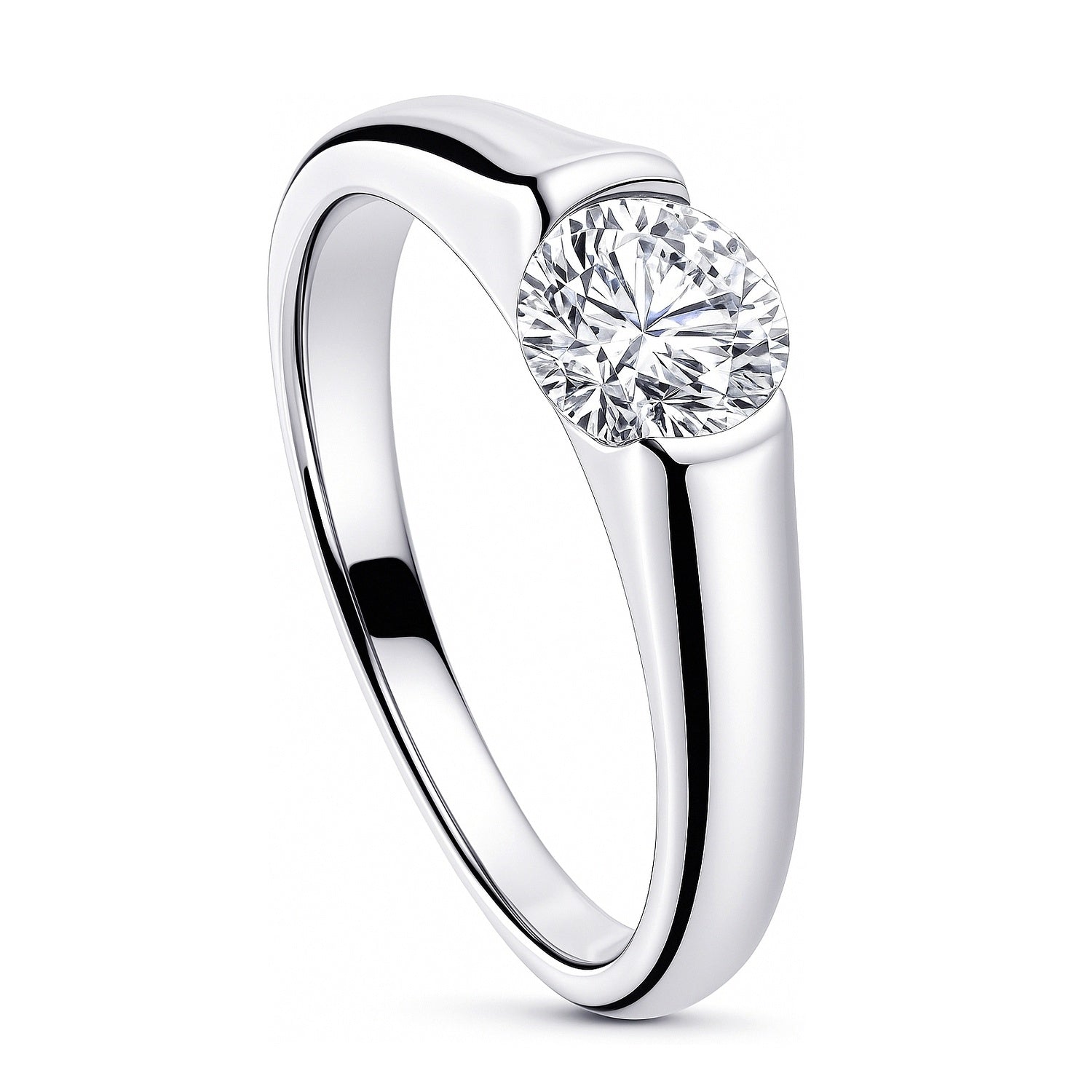 Solitaire 0.8ct Bezel CZ Ring in Sterling Silver, 4 of 11