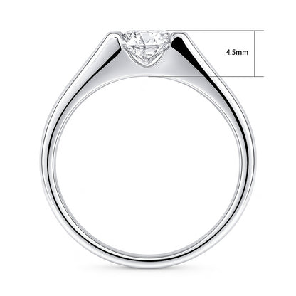 Solitaire 0.8ct Bezel CZ Ring in Sterling Silver