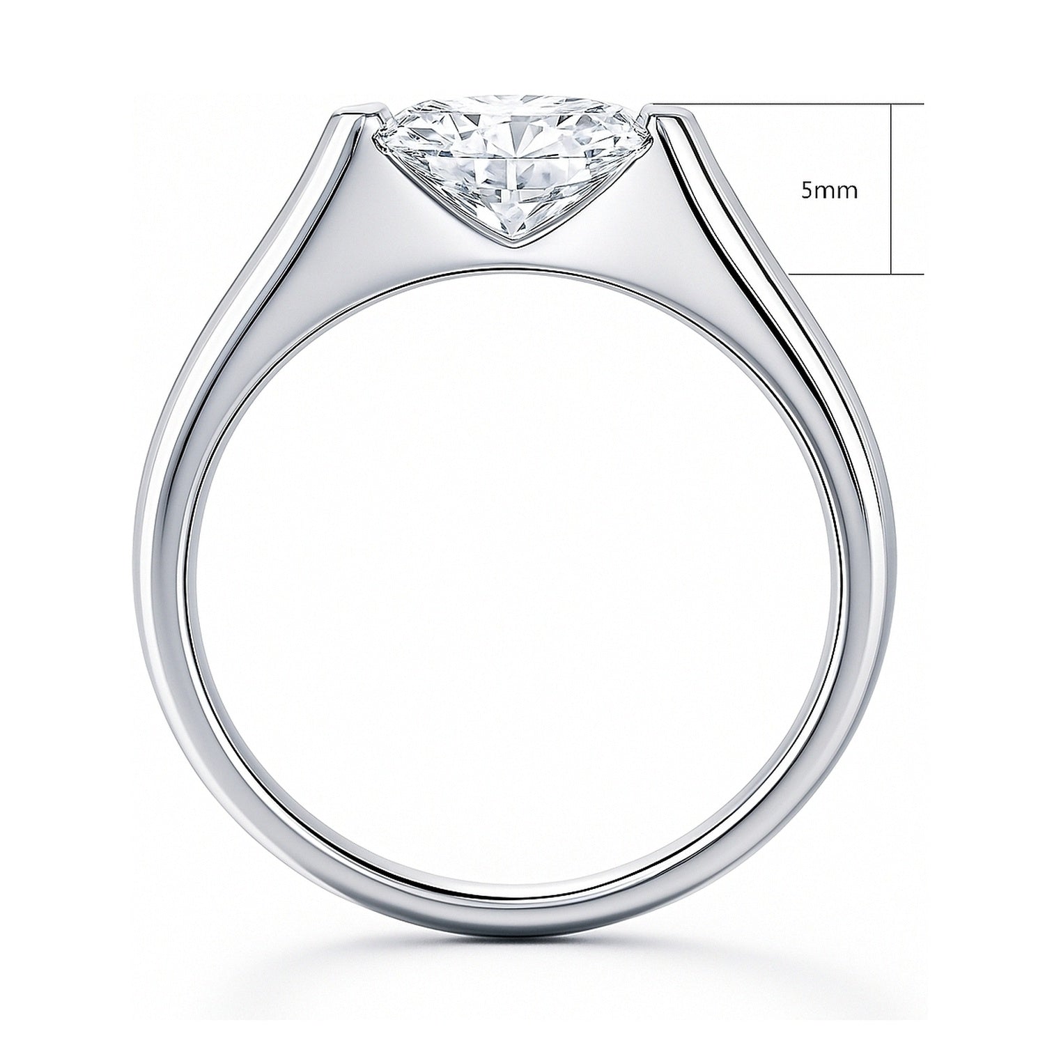 Solitaire East-West 1.2ct Bezel Oval CZ Ring in Sterling Silver, 8 of 9