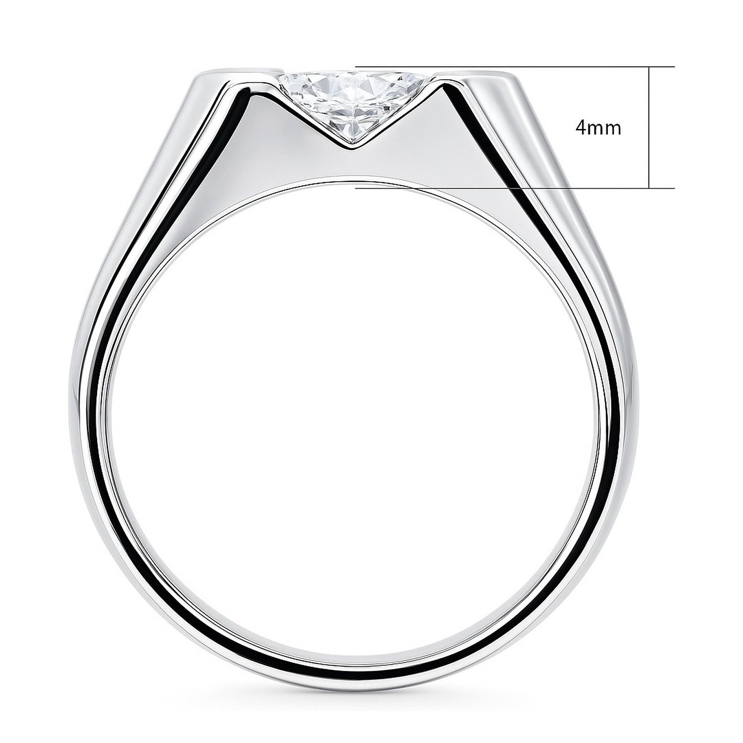 East-West Solitaire 1ct Bezel CZ Ring in Sterling Silver, 8 of 10