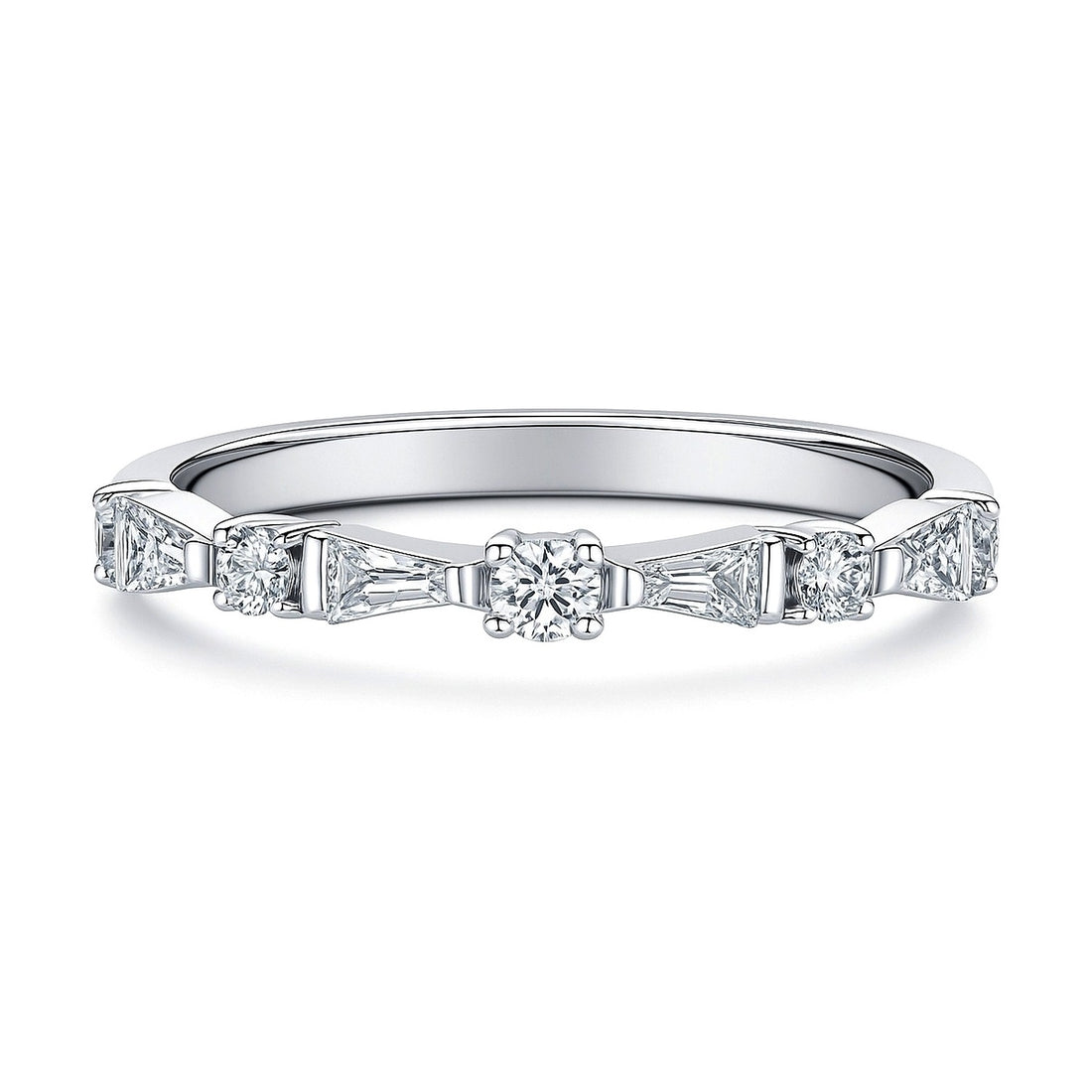 Art Deco CZ Eternity Ring in Sterling Silver
