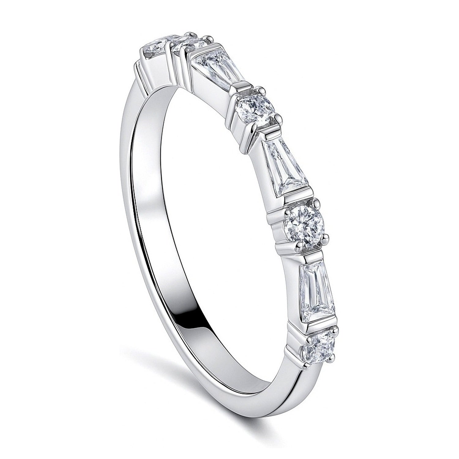 Art Deco CZ Eternity Ring in Sterling Silver, 4 of 7
