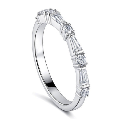 Art Deco CZ Eternity Ring in Sterling Silver
