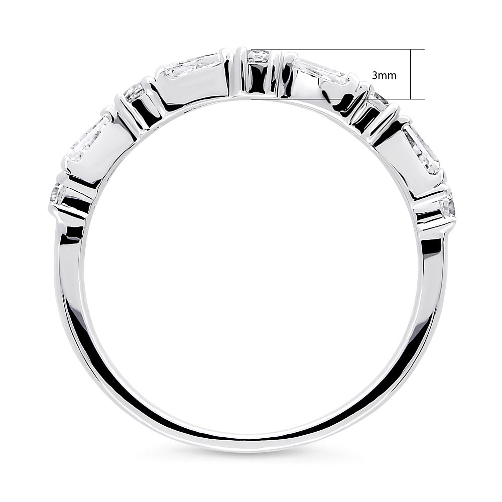 Alternate view of Art Deco CZ Half Eternity Ring in Sterling Silver, 4 of 4
