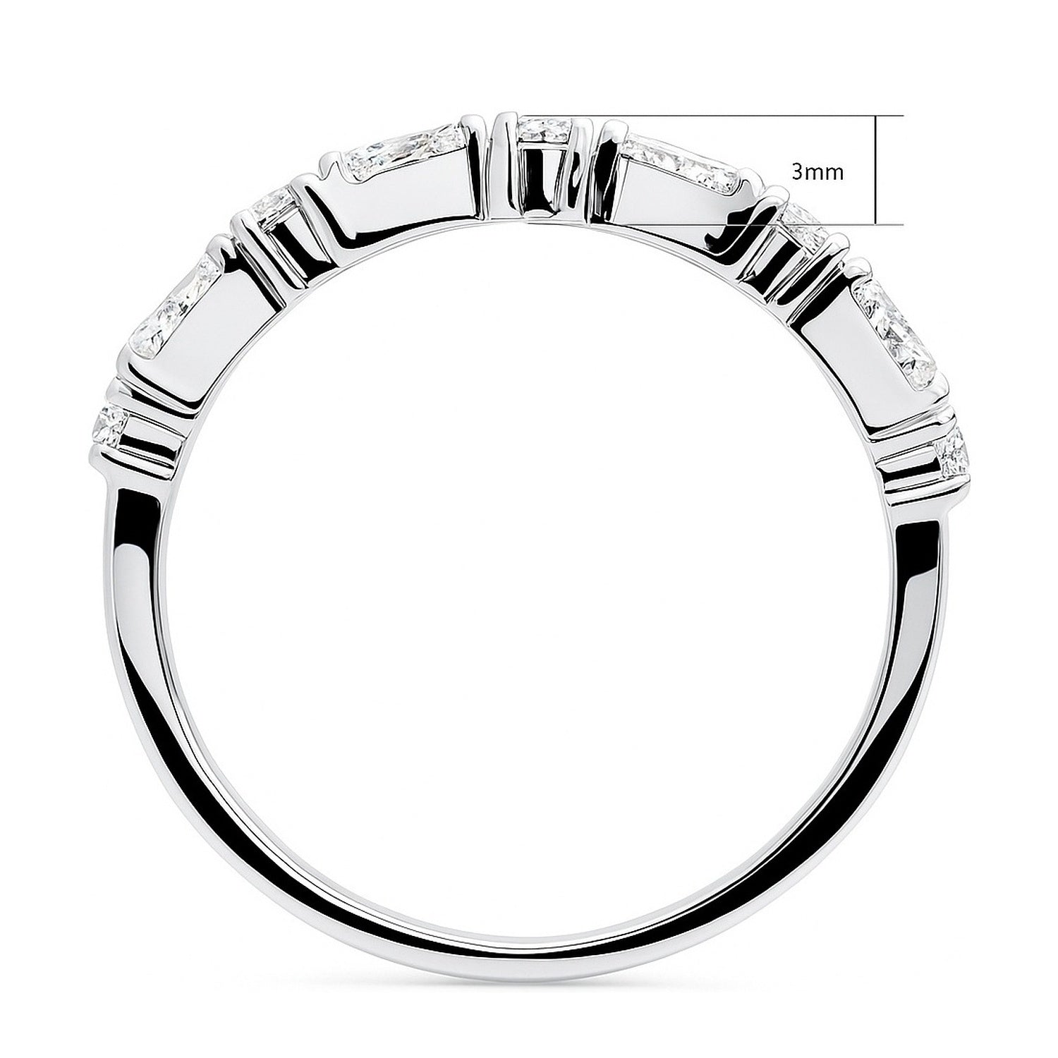 Art Deco CZ Eternity Ring in Sterling Silver, 7 of 7