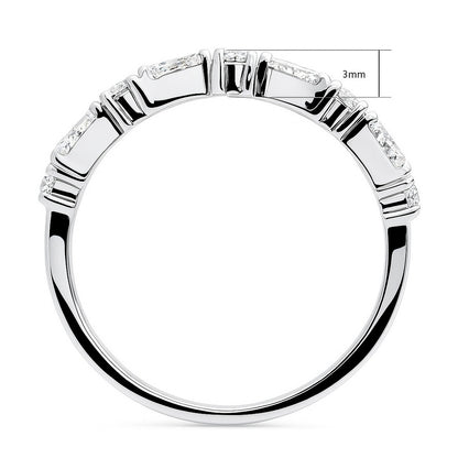 Art Deco CZ Eternity Ring in Sterling Silver