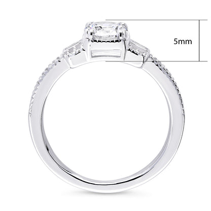 Art Deco CZ Ring in Sterling Silver