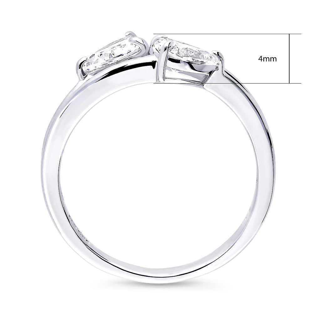 Alternate view of 2-Stone CZ Split Shank Ring in Sterling Silver, 8 of 8