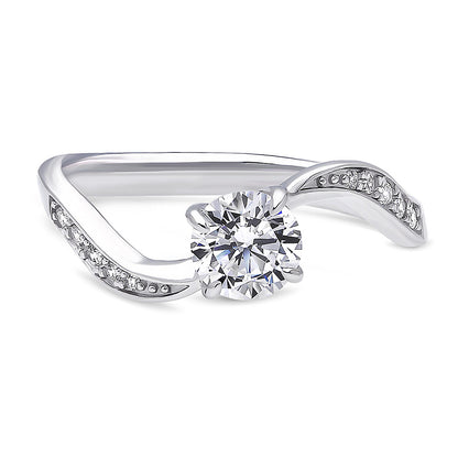 Solitaire Woven 0.8ct CZ Ring in Sterling Silver